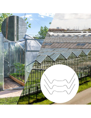 300 Clips de Acero Inoxidable Tipo W para Invernadero Yaocom