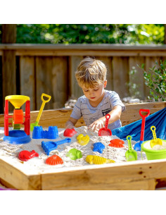 Set de Juguetes de Playa FUN LITTLE TOYS 19 Piezas con Bolsa 2