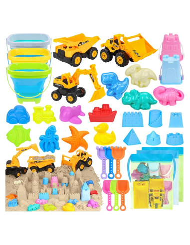 Juego de Juguetes de Playa FHOZGECY 35 Piezas con Vehículos