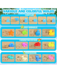 Juego de Juguetes de Playa FHOZGECY 35 Piezas con Vehículos 2