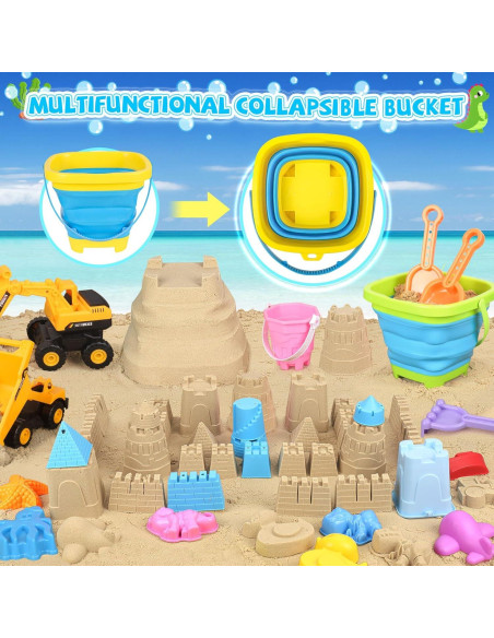 Juego de Juguetes de Playa FHOZGECY 35 Piezas con Vehículos