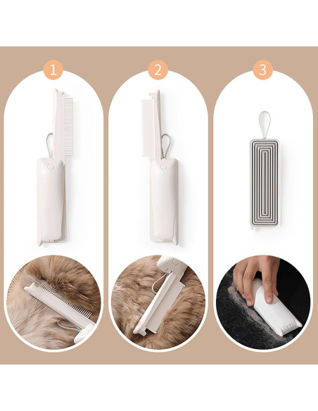 Cepillo Autolimpiante Slicker Soghot para Perros y Gatos Blanco