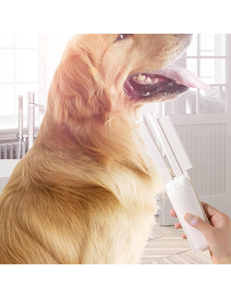 Cepillo Autolimpiante Slicker Soghot para Perros y Gatos Blanco