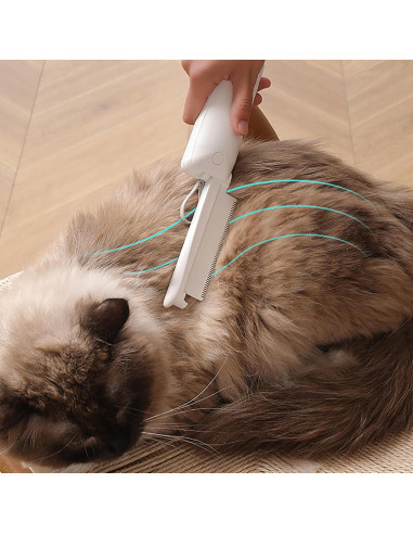 Cepillo Autolimpiante Slicker Soghot para Perros y Gatos Blanco