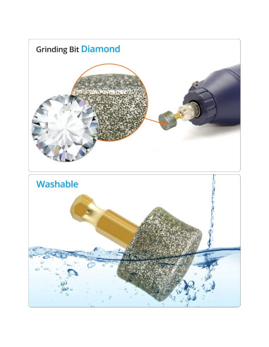 Cabezal de Repuesto para Amoladora de Uñas QWORK - 10 Piezas Diamante