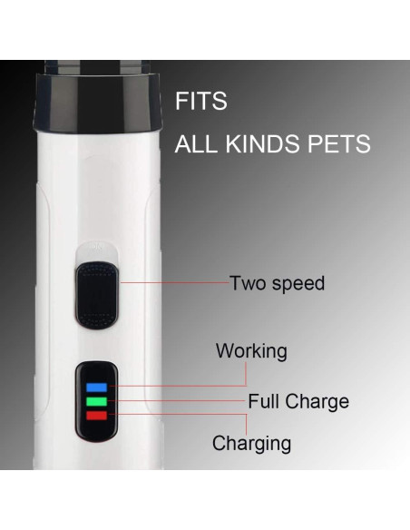 Mina de Uñas para Mascotas Naturesky - Inalámbrica, 2 Velocidades