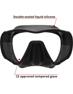 Máscara de Buceo Sin Marco Saekodive M-107 Antivaho UV 2