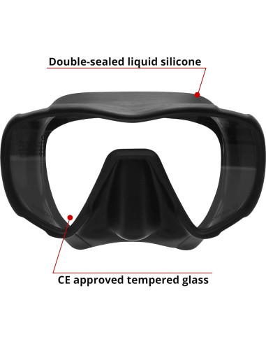Máscara de Buceo Sin Marco Saekodive M-107 Antivaho UV