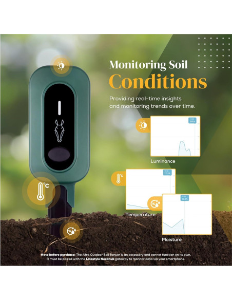 Sensor de Humedad de Suelo Linkstyle AFRA II 3 en 1 IP67