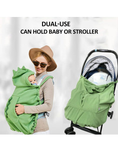 Cubierta de Portabebés Verde Algodón HG06 Suave y Cálida 2