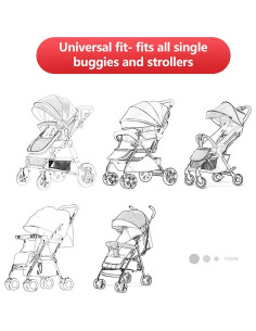 Sombra para Cochecitos de Bebé UV UPF50+ Ajuste Universal Negra 2