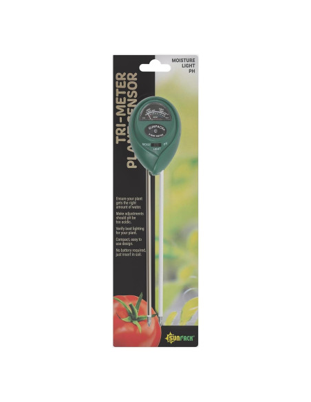 Sensor de Planta SUNPACK Tri-Meter - Mide Humedad, pH y Luz