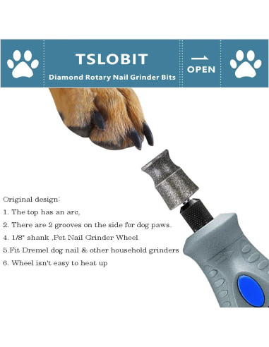 Rueda de Amoladora de Uñas de Perro Dremel Diamante 3.2mm