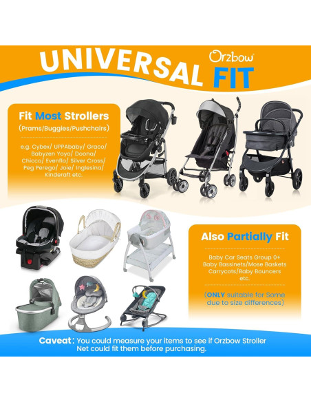 Red de Mosquito Orzbow 2 en 1 con Sombra Solar UPF50+ - Negro