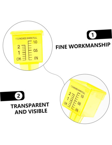 Medidor de Lluvia 4 Piezas Toddmomy 13.4 cm Plástico