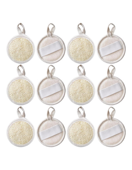 Paquete de 12 Esponjas Exfoliantes de Lufa Natural 8cm Paquete de 12 Esponjas Exfoliantes de Lufa Natural 8cm