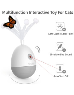Juguete Interactivo para Gatos PETGEEK con Lámpara Láser y Squeaky 2