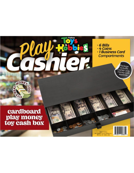 Caja Registradora de Cartón Juguete con Compartimentos - Juguetes y Pasatiempos Personalizados Inc