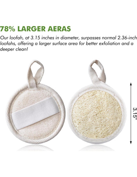 Paquete de 12 Esponjas Exfoliantes de Lufa Natural 8cm Paquete de 12 Esponjas Exfoliantes de Lufa Natural 8cm