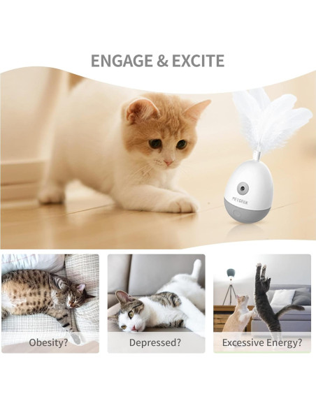 Juguete Interactivo para Gatos PETGEEK con Lámpara Láser y Squeaky