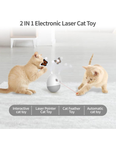 Juguete Interactivo para Gatos PETGEEK con Lámpara Láser y Squeaky