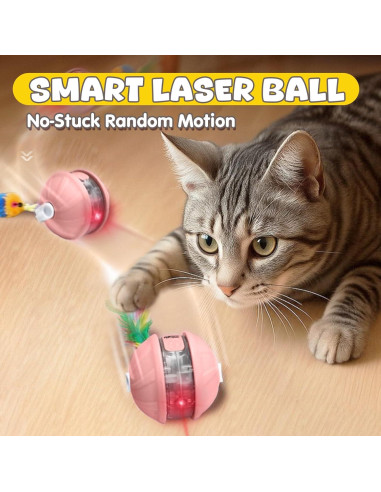 Juguete Interactivo para Gatos YoPoll IRBT002 con Láser y Pluma