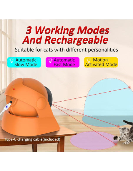 Juguete láser automático para gatos Mdupw recargable 9.14cm