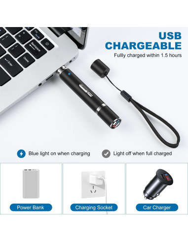 Puntero Láser Cowjag para Gatos y Perros, Carga USB, 7 Modos