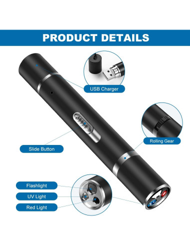 Puntero Láser Cowjag para Gatos y Perros, Carga USB, 7 Modos