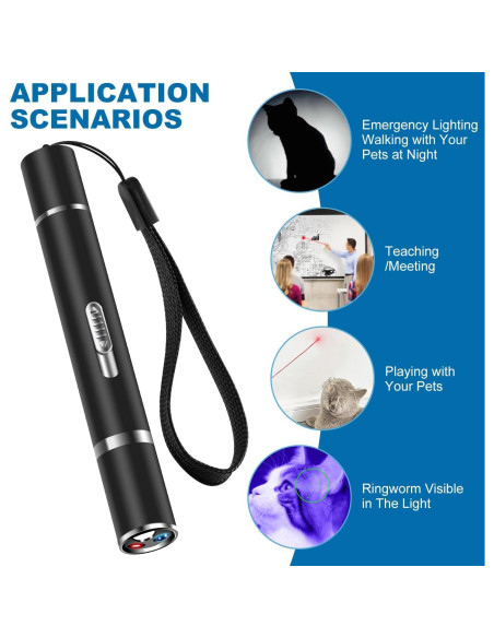 Puntero Láser Cowjag para Gatos y Perros, Carga USB, 7 Modos