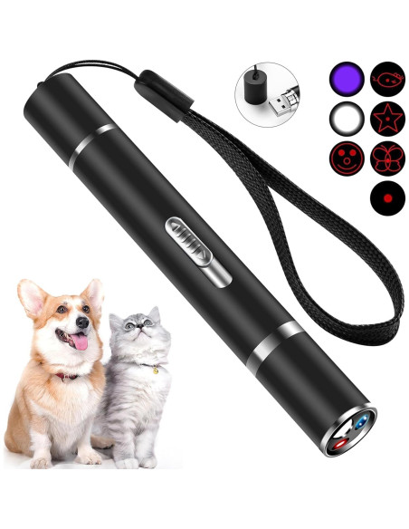 Puntero Láser Cowjag para Gatos y Perros, Carga USB, 7 Modos