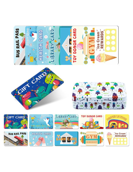 Set de 10 Tarjetas de Crédito Falsas para Niños Jaydear Set de 10 Tarjetas de Crédito Falsas para Niños Jaydear