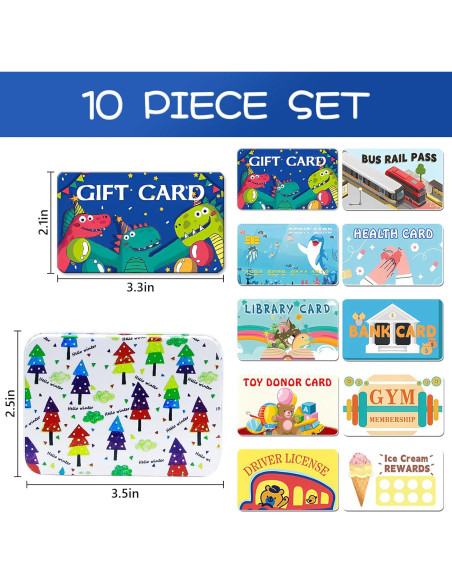 Set de 10 Tarjetas de Crédito Falsas para Niños Jaydear Set de 10 Tarjetas de Crédito Falsas para Niños Jaydear