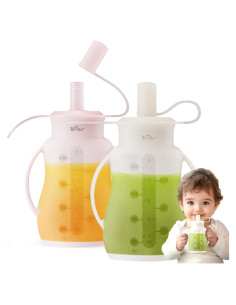 Bolsas de Silicona Reutilizables Bear 5oz para Bebés - 2 Unidades