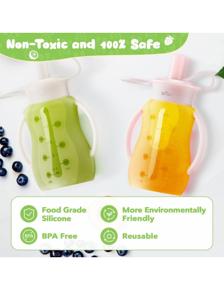 Bolsas de Silicona Reutilizables Bear 5oz para Bebés - 2 Unidades