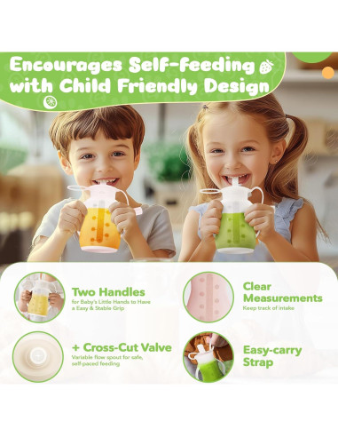 Bolsas de Silicona Reutilizables Bear 5oz para Bebés - 2 Unidades