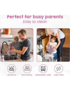 Conjunto de Alimentación de Silicona Smart Mommy 7 Piezas Rosa 2