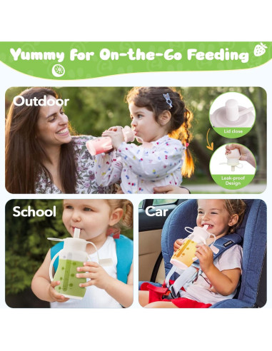 Bolsas de Silicona Reutilizables Bear 5oz para Bebés - 2 Unidades