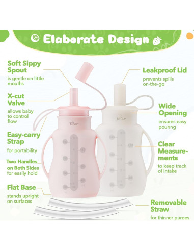 Bolsas de Silicona Reutilizables Bear 5oz para Bebés - 2 Unidades