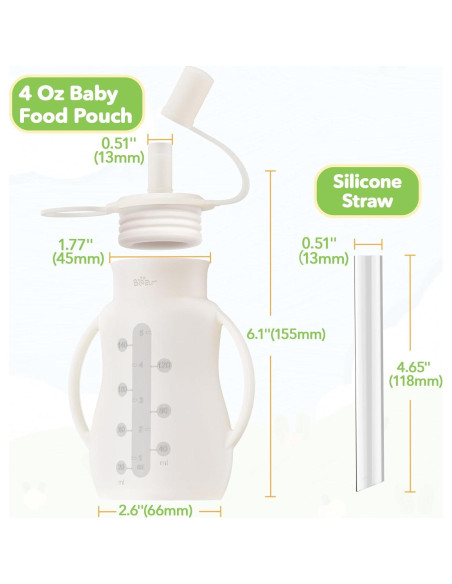 Bolsas de Silicona Reutilizables Bear 5oz para Bebés - 2 Unidades