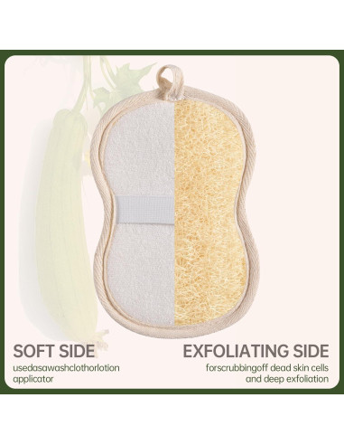 Esponjas de Baño Lufa Natural YEMTAL 3 Piezas Exfoliantes