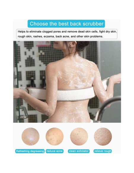 Esponja de Espalda Exfoliante IYOOH de Lino Natural 89cm Esponja de Espalda Exfoliante IYOOH de Lino Natural 89cm