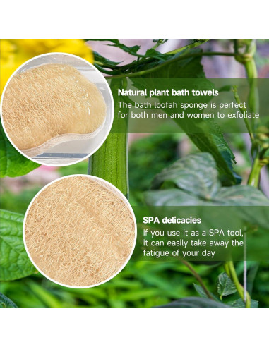 Esponjas de Baño Lufa Natural YEMTAL 3 Piezas Exfoliantes