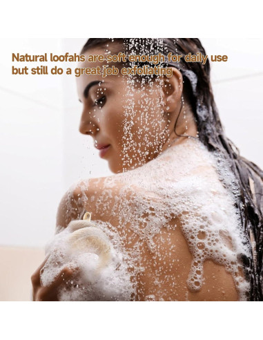 Esponjas de Baño Lufa Natural YEMTAL 3 Piezas Exfoliantes