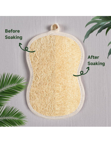 Esponjas de Baño Lufa Natural YEMTAL 3 Piezas Exfoliantes