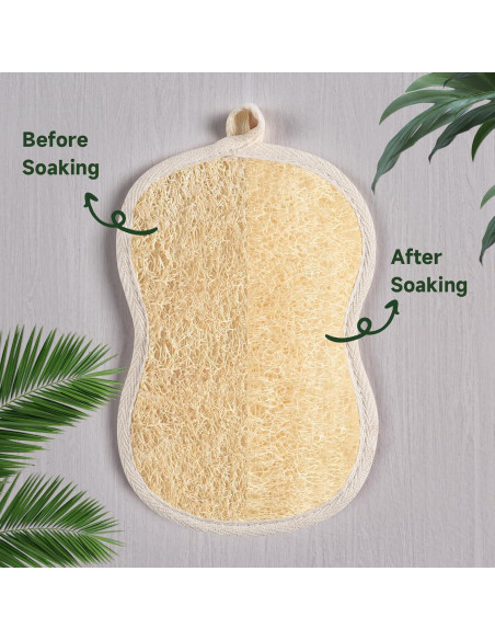 Esponjas de Baño Lufa Natural YEMTAL 3 Piezas Exfoliantes