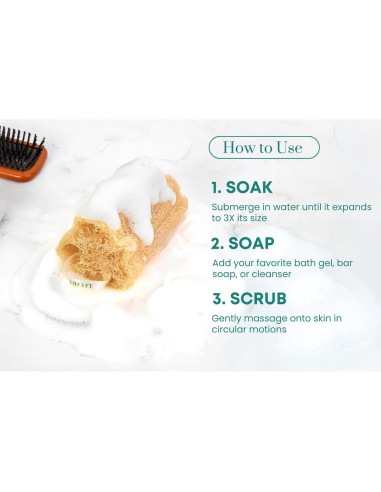 Juego de 5 Esponjas de Lufa Natural LUFAFY - 15 cm Exfoliantes