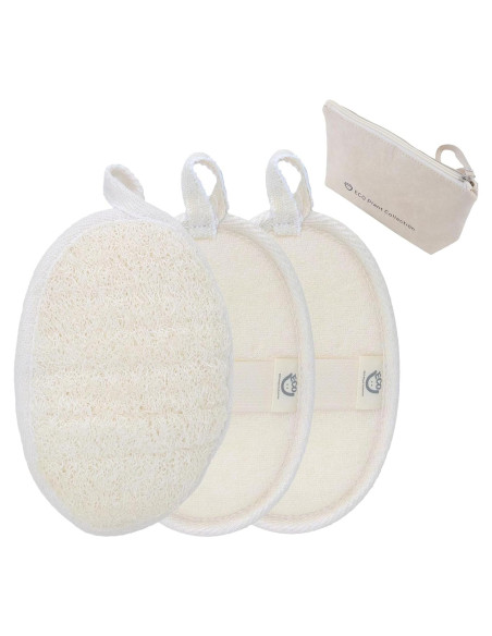 Esponja de Lufa Natural Exfoliante - Paquete de 3 con Correa Esponja de Lufa Natural Exfoliante - Paquete de 3 con Correa