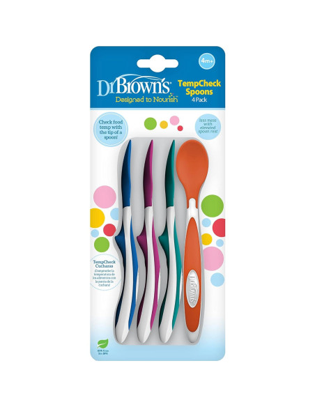 Cucharas TempCheck Dr. Brown para Bebés, Paquete de 4, Libre de BPA