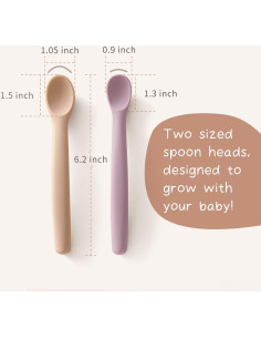 Juego de cucharas de silicona Moonkie para bebés 4 piezas 2